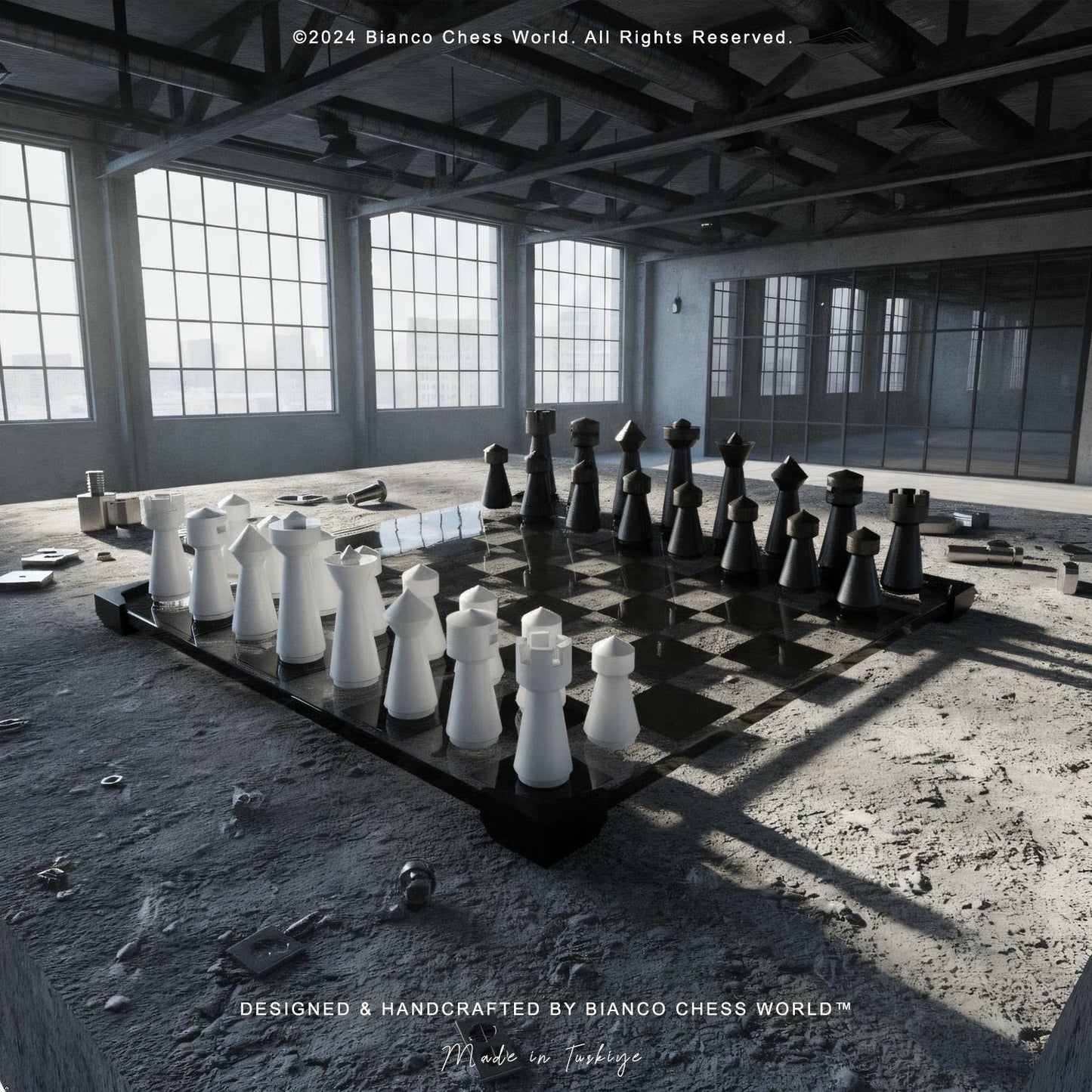 Modern Glass Chess Set: Weighted Pieces, Unique Design