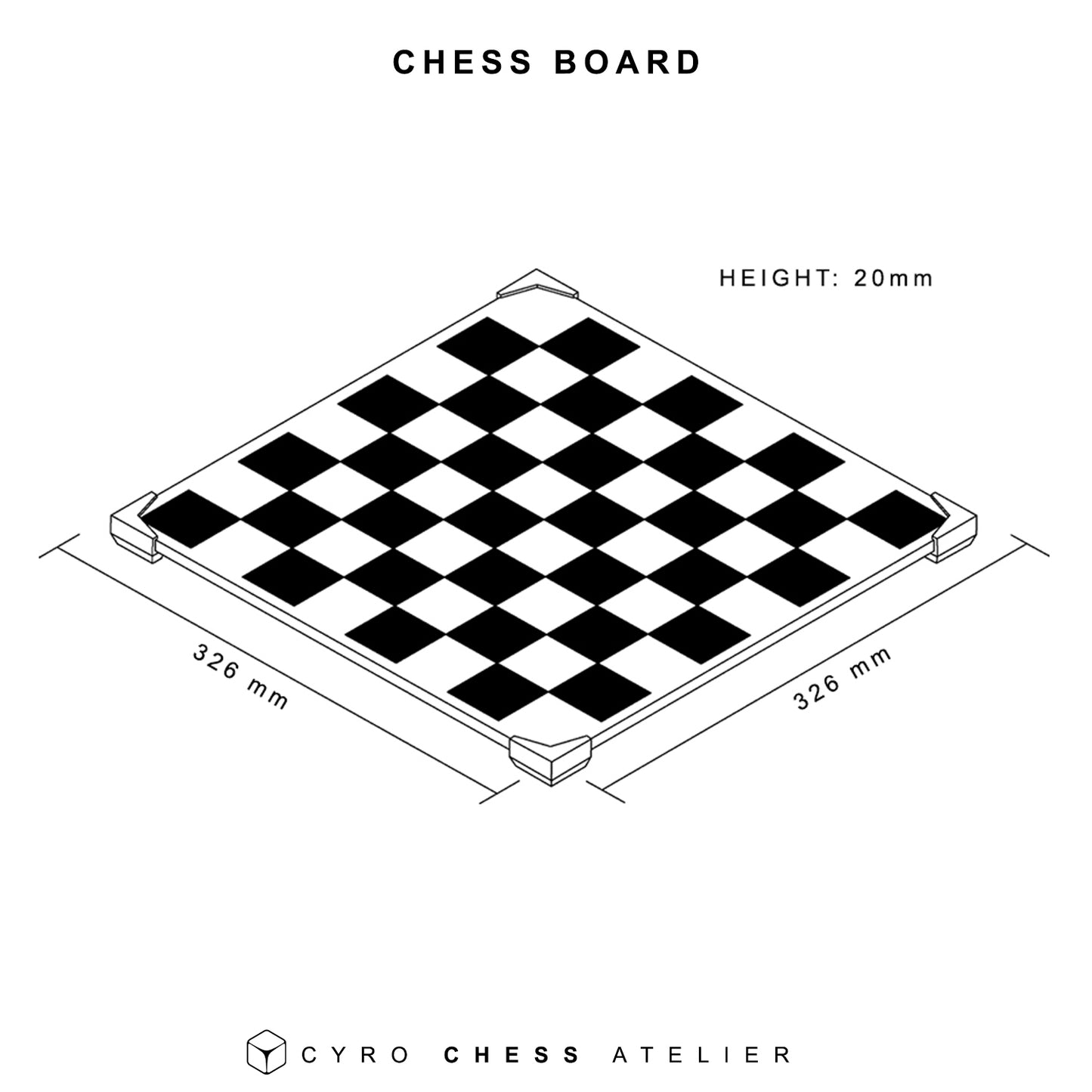 Modern Glass Chess Board Only – Handmade Chessboard for Home & Office Decor