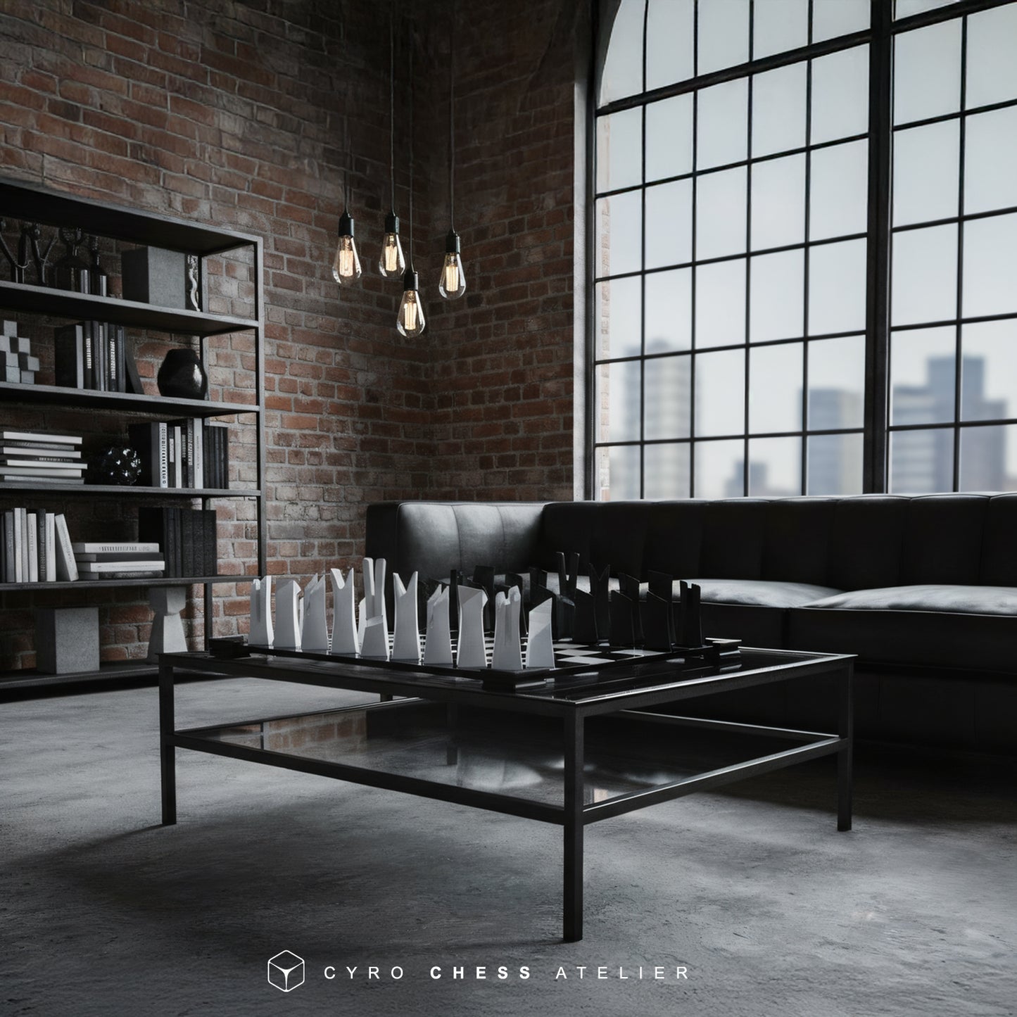 Modern Glass Chess Set: Weighted PLA Pieces, Handmade