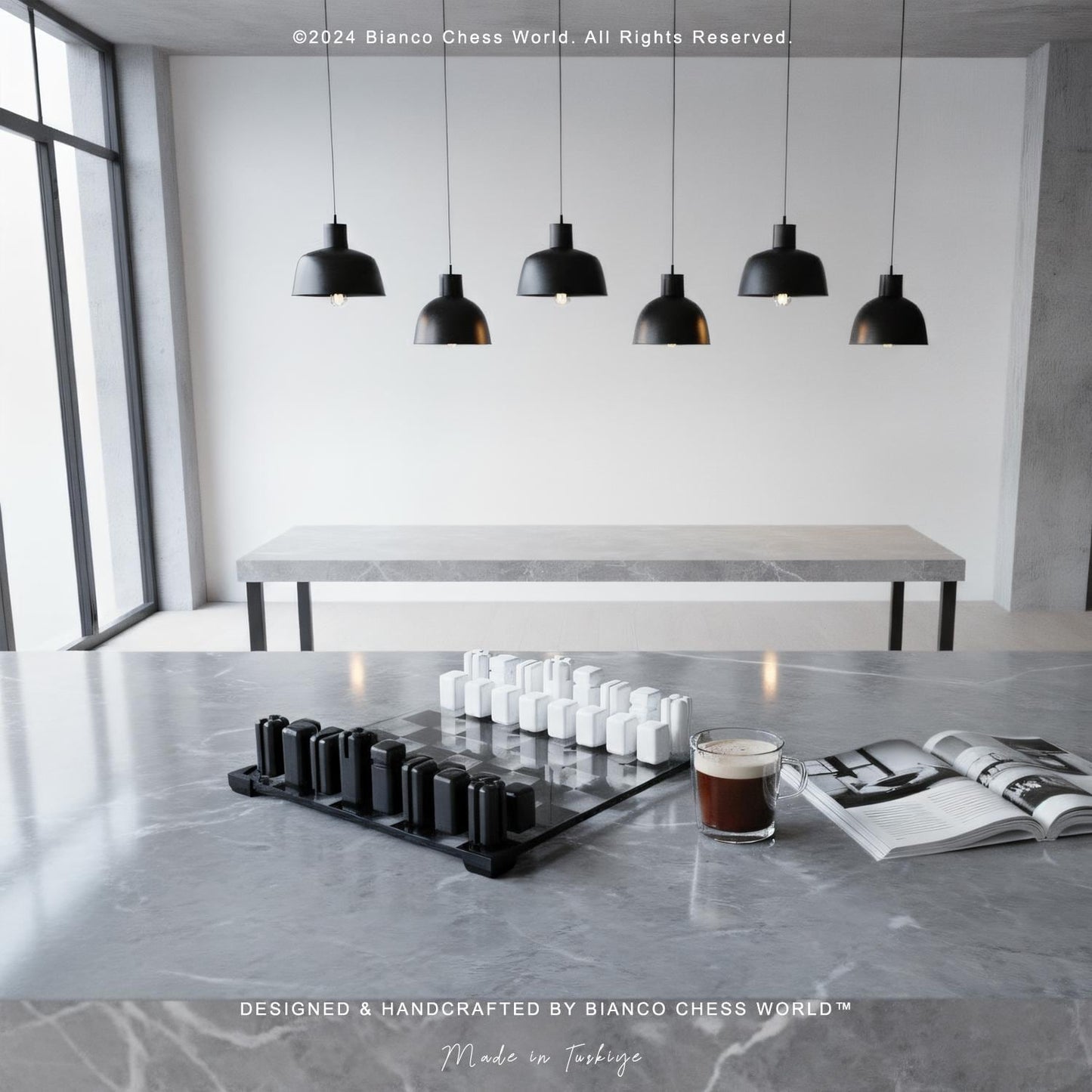 Soft Modern Minimalist Glass Chess Set – Weighted PLA Pieces