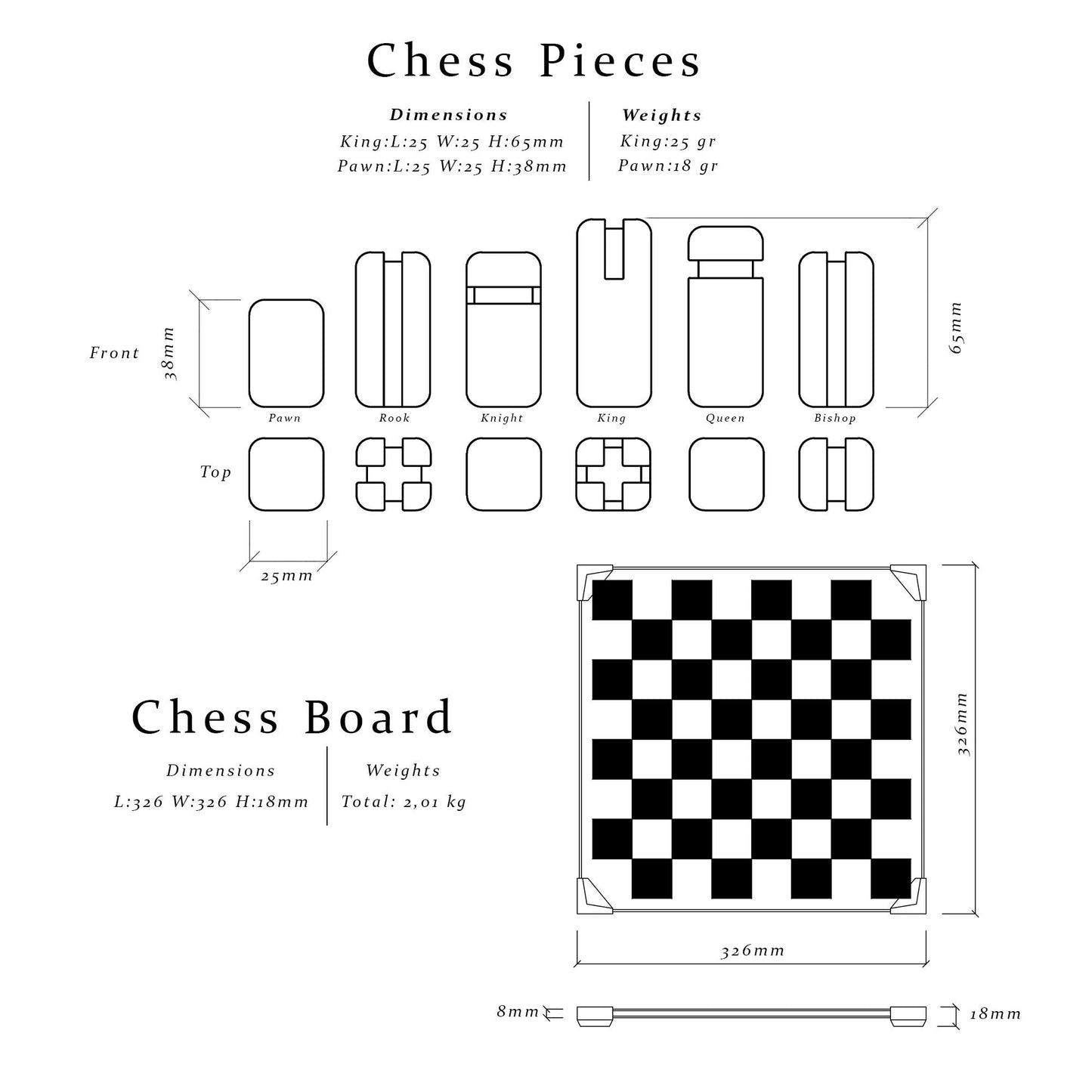 Soft Modern Minimalist Glass Chess Set – Weighted PLA Pieces
