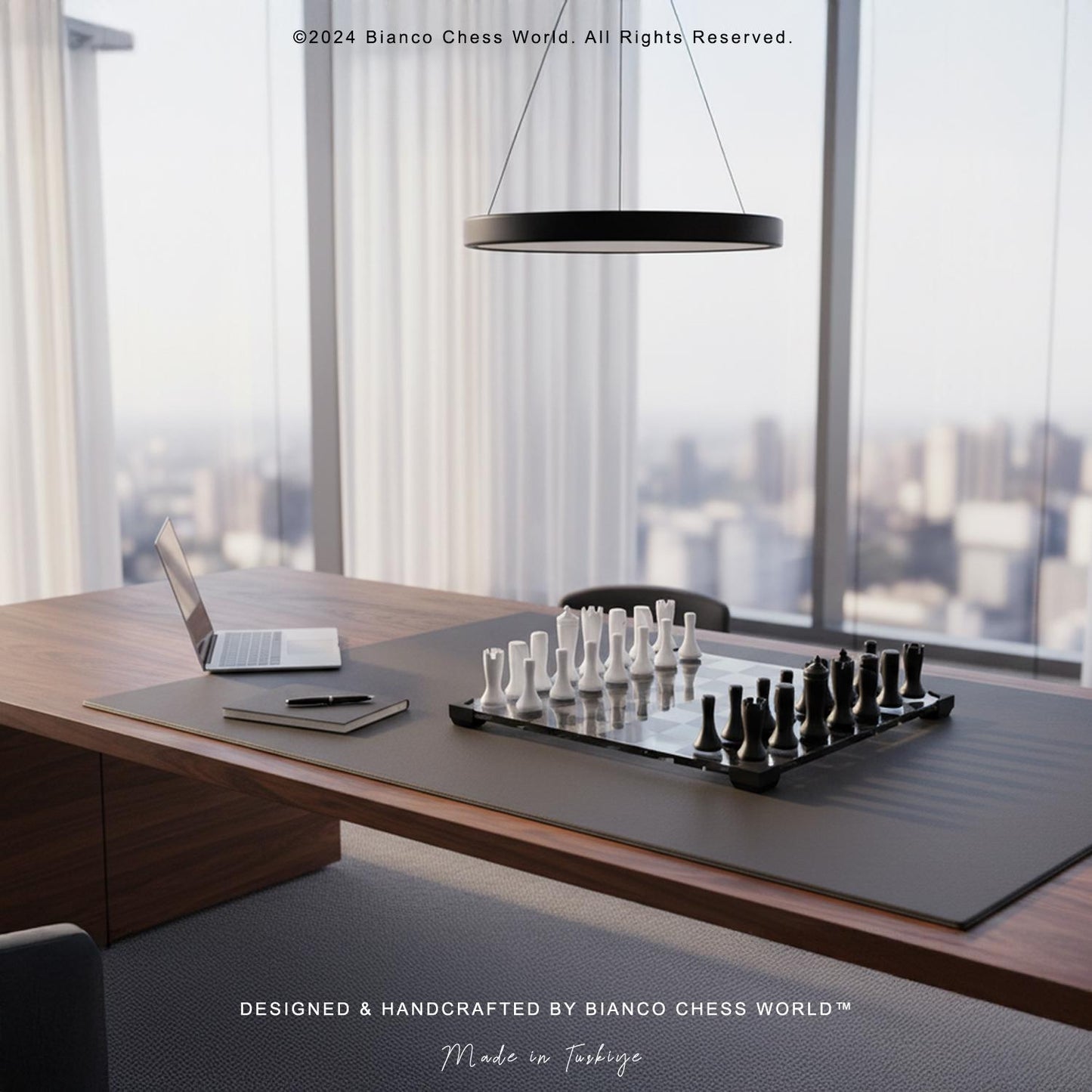 Modern Glass Chess Set: Weighted PLA Pieces, Handmade