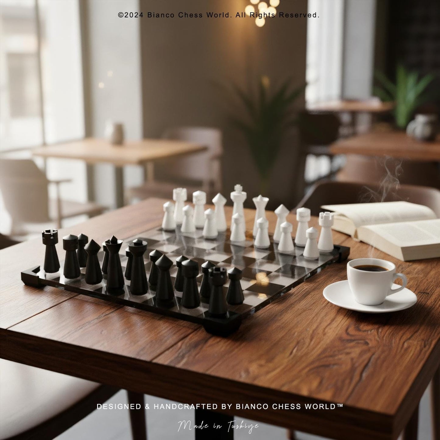 Modern Glass Chess Set: Weighted Pieces, Unique Design